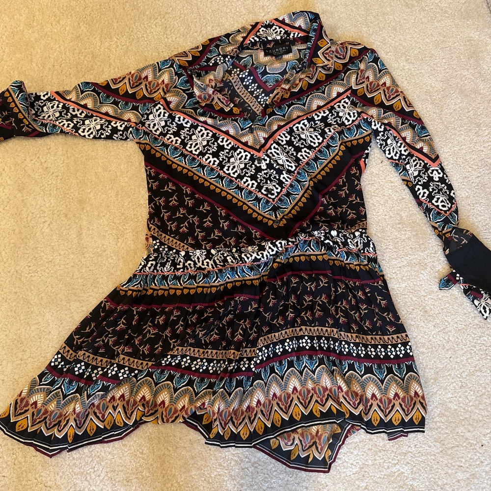 Laundry by Shelli Segal printed shirt dress - small